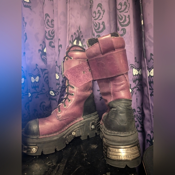 PURPLE and black New Rock Reactor Boots Size EU 37 - Picture 6 of 8